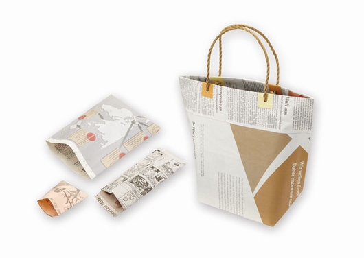 英字新聞エコバッグ1枚 & 平袋2種各5枚 & 長3封筒5枚セット商品写真
