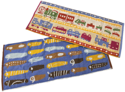 〈貨物列車＆あざらしのなかま〉<なかまのうた×UCHINO>コラボフェイスタオルセット